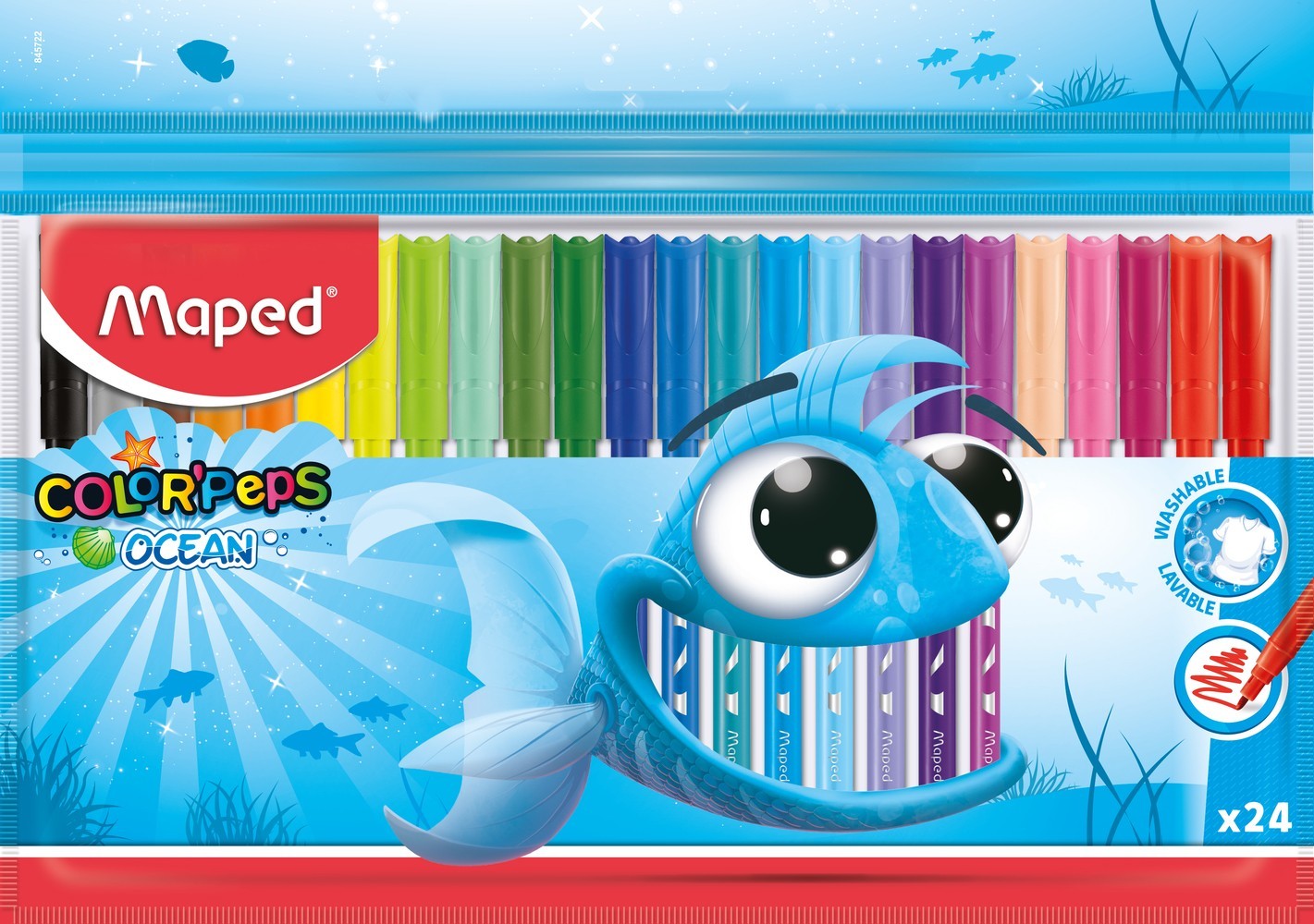 ΜΑΡΚΑΔΟΡΟΙ  COLOR'PEPS OCEAN   ΠΛΑΣΤΙΚΗ ΘΗΚΗ X24