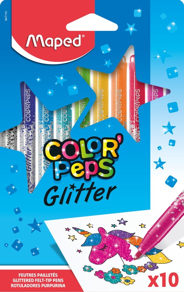 ΜΑΡΚΑΔΟΡΟΙ ΜΕ GLITTER X 10 ΣΕ ΧΑΡΤΙΝΟ KOYTI