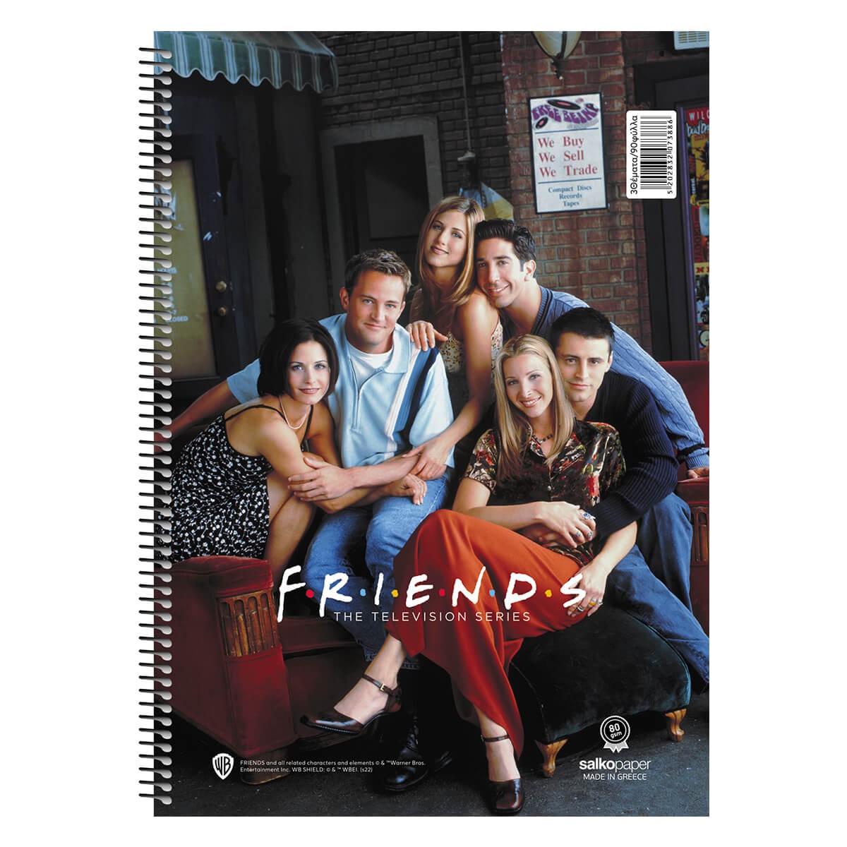ΤΕΤΡΑΔΙΟ ΜΟΝΟ ΣΠΙΡΑΛ FRIENDS V2-Ριγέ-120Φύλλα-Διάσταση:17Χ25