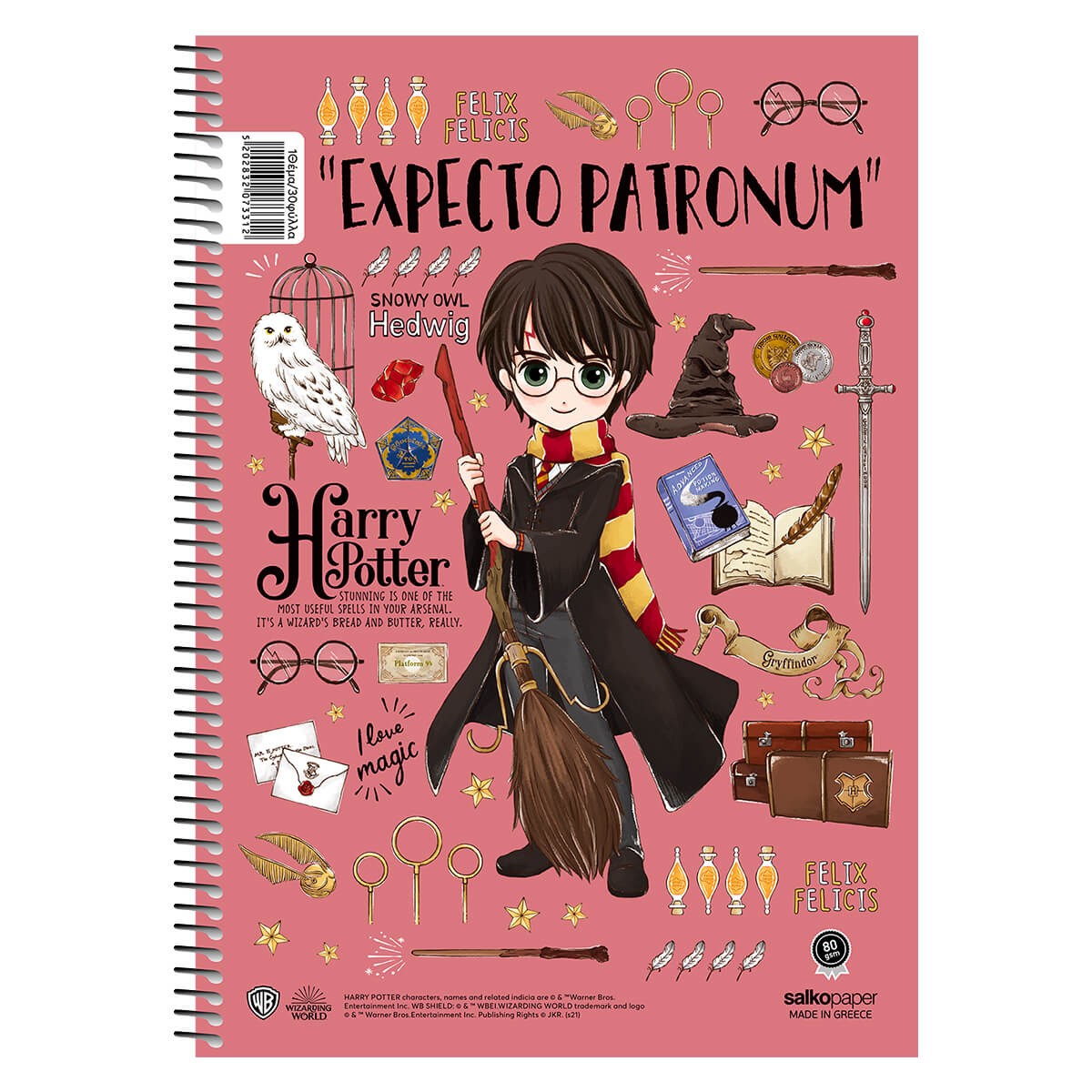 ΤΕΤΡΑΔΙΟ ΣΠΙΡΑΛ HARRY POTTER MAGICAL-Ριγέ-60Φύλλα-Διάσταση:17Χ25