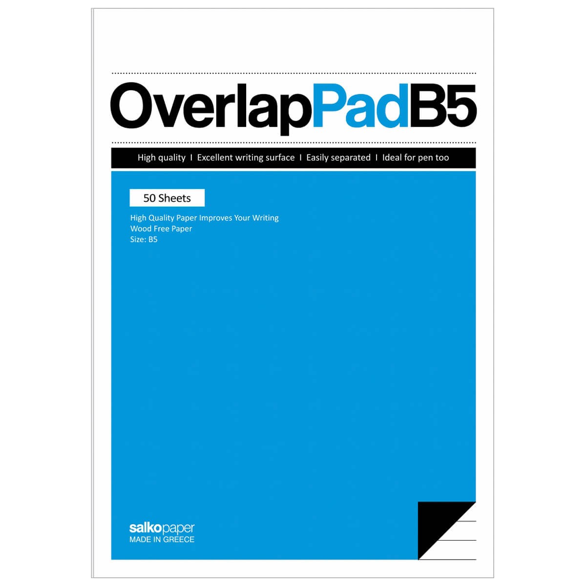 ΜΠΛΟΚ ΓΡΑΦΗΣ 50Φ. OVERLAP-Ριγέ-50-Φύλλα-Διάσταση:17Χ25