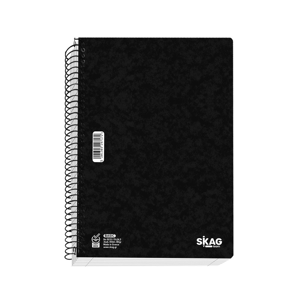 ΘΕΜΑΤΙΚΑ SKAG (BASIC) ΜΑΥΡΟ 17X25 4Θ 120Φ 80GR  N.9214