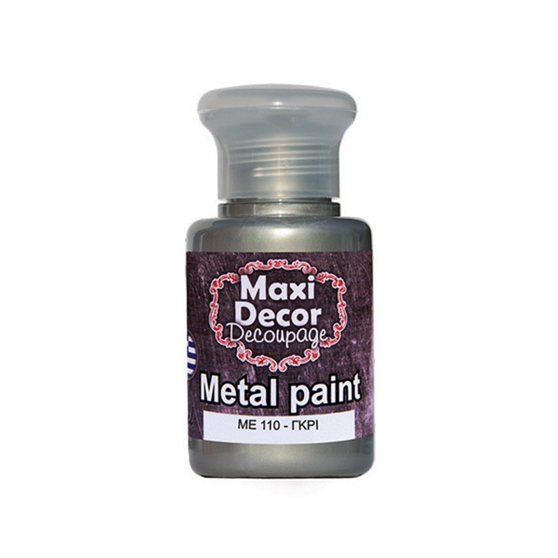 MAXI COLOR ΜΕΤΑΛΛΙΚΟ ΧΡΩΜΑ ME-110 60ML ΓΚΡΙ