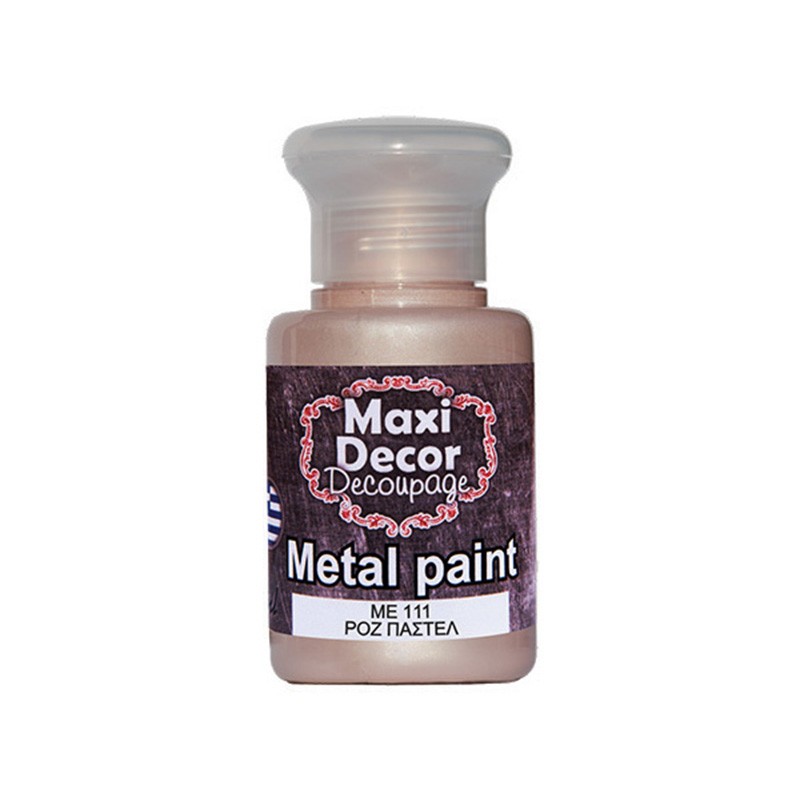 MAXI COLOR ΜΕΤΑΛΛΙΚΟ ΧΡΩΜΑ ME-111 60ML ΡΟΖ  ΠΑΣΤΕΛ