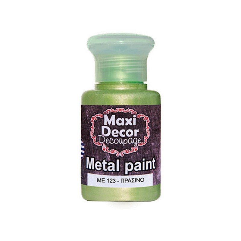 MAXI COLOR ΜΕΤΑΛΛΙΚΟ ΧΡΩΜΑ ME-123 60ML ΠΡΑΣΙΝΟ