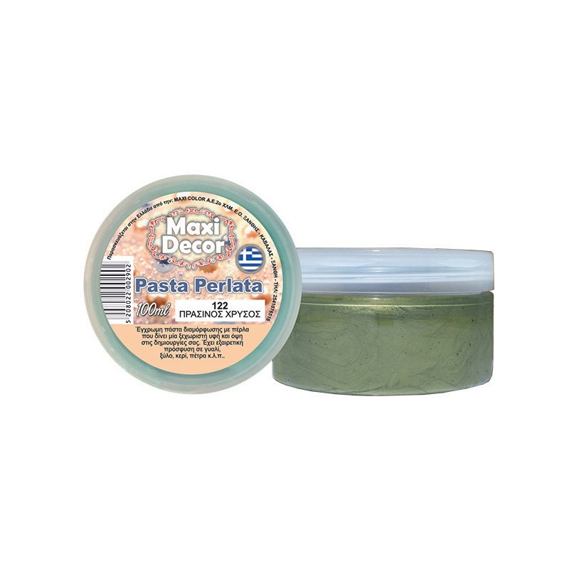 MAXI COLOR ΠΑΣΤΑ  ΠΕΡΛΕ  122 - ΠΡΑΣΙΝ ΧΡΥΣΟΥ 100ML