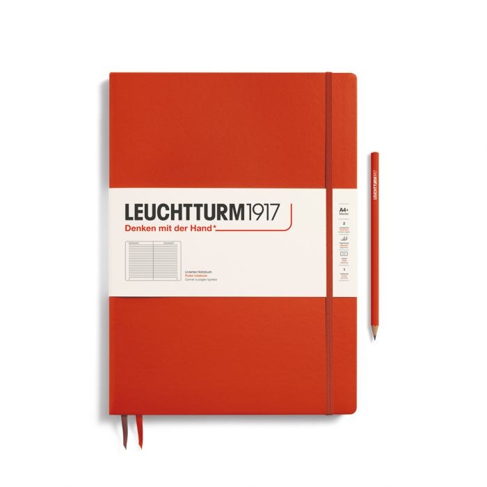 L NOTEBOOK HC A4+SL RULED FOX RED 123p