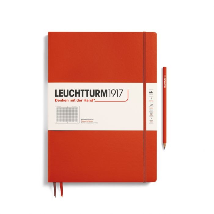 L NOTEBOOK HC A4+SL SQUARED FOX RED 123p