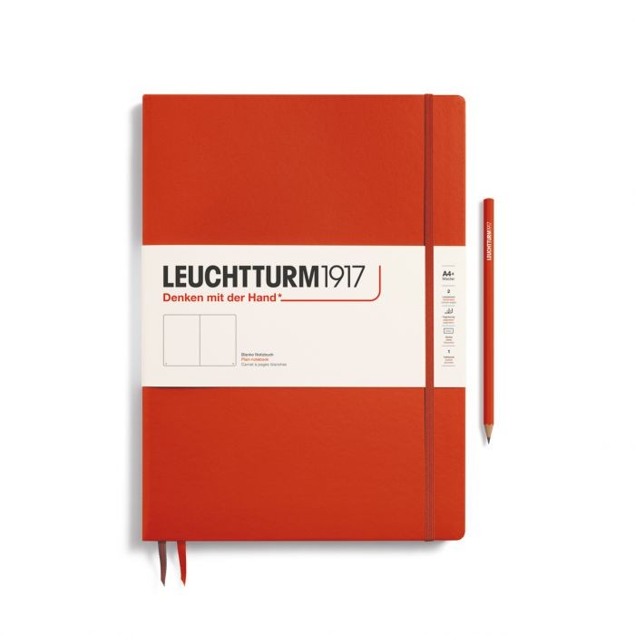 L NOTEBOOK HC A4+SL PLAIN FOX RED 123p