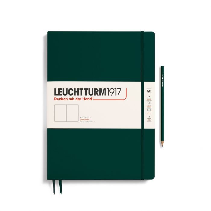 L NOTEBOOK HC A4+SL PLAIN FOREST GREEN 123p