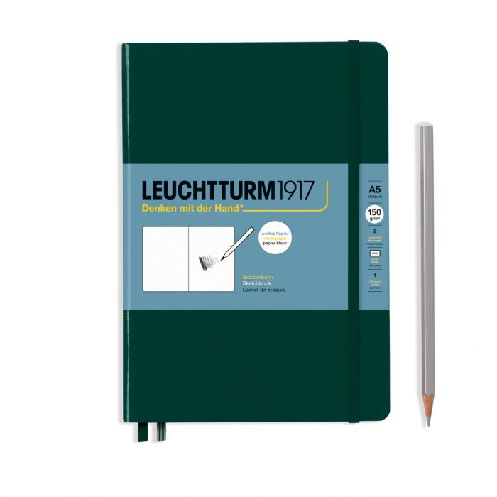 L EDITION SKETCHBOOKS A5 MED PLAIN FOREST GREEN 112p