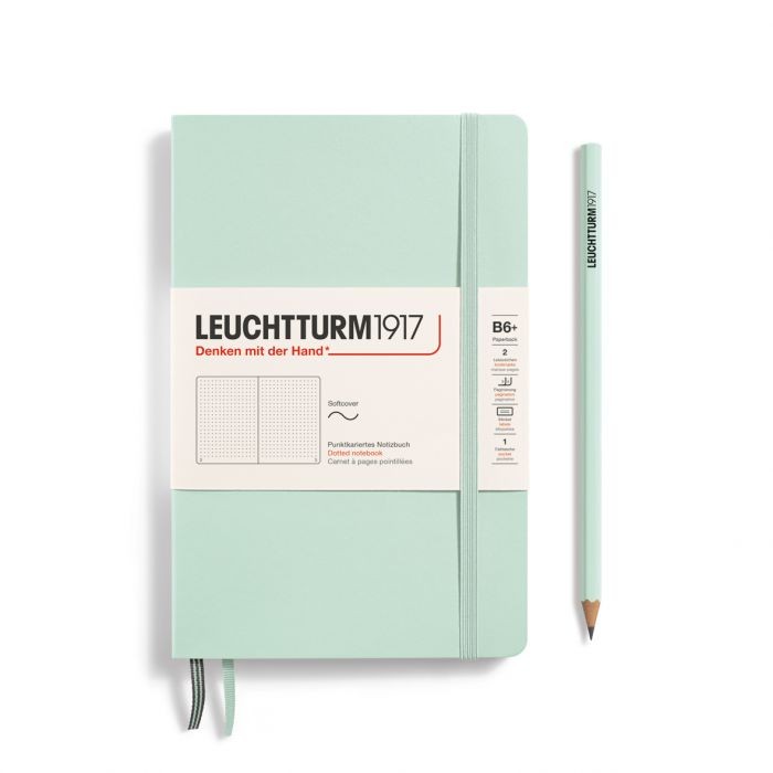 L NOTEBOOK SC B6+ PAPERBACK DOTTED MINT GREEN123p