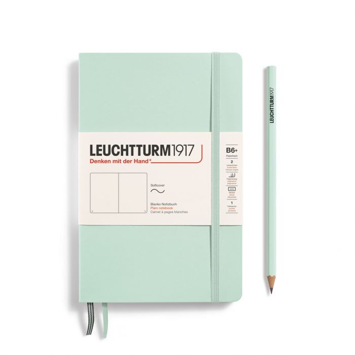 L NOTEBOOK SC B6+ PAPERBACK PLAIN MINT GREEN123p