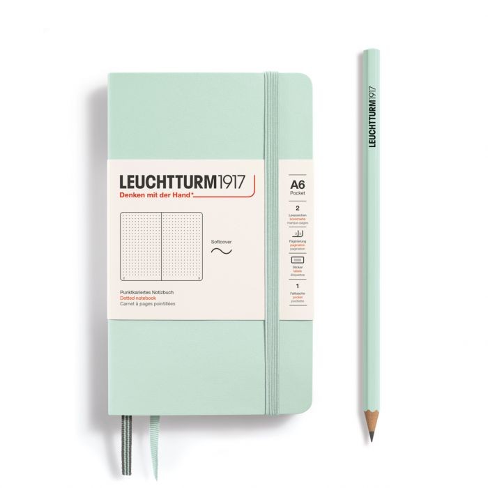 L NOTEBOOK SC A6 POCKET DOTTED MINT GREEN 123p
