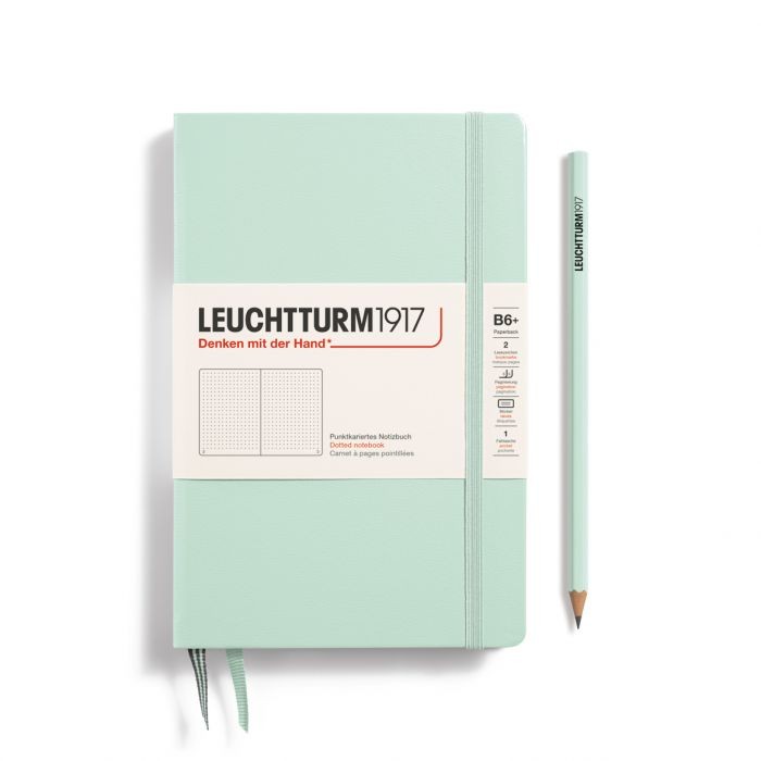 L NOTEBOOK HC B6+ PAPERBACK DOTTED MINT GREEN 219p