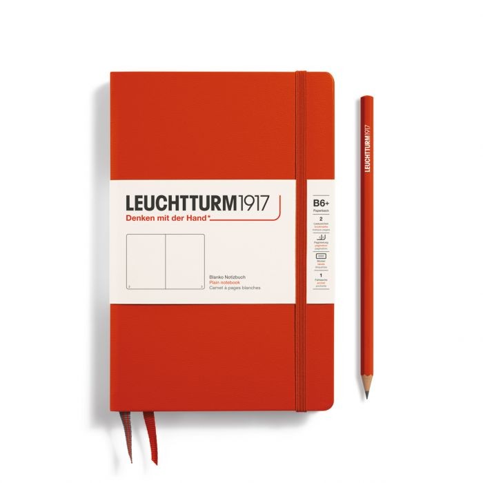 L NOTEBOOK HC B6+ PAPERBACK PLAIN FOX RED 219p