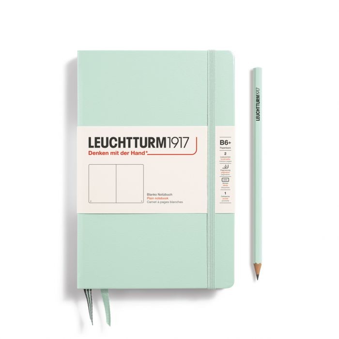 L NOTEBOOK HC B6+ PAPERBACK PLAIN MINT GREEN 219p