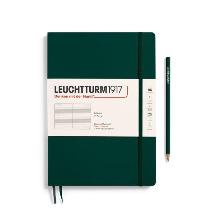 L NOTEBOOK SC B5 COMPO RULED FOREST GREEN 123p