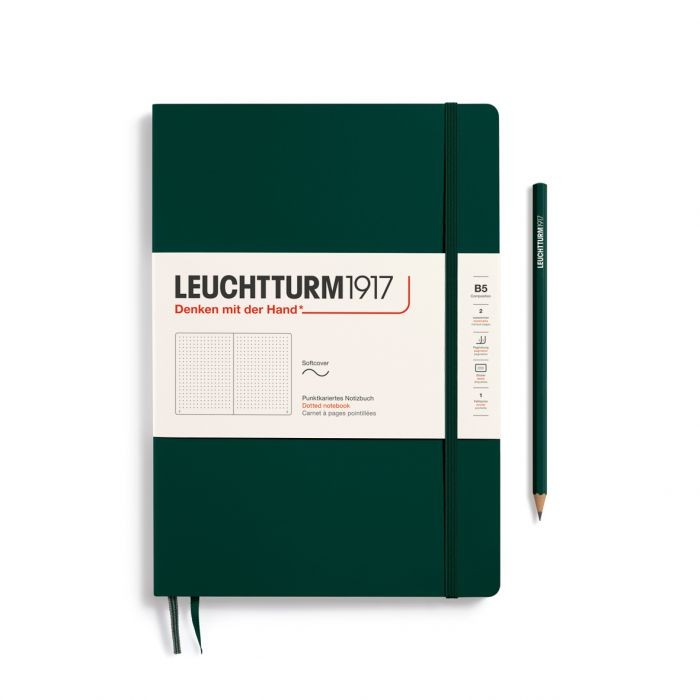 L NOTEBOOK SC B5 COMPO DOTTED FOREST GREEN 123p