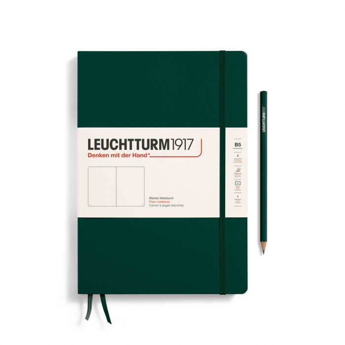 L NOTEBOOK HC B5 COMPO PLAIN FOREST GREEN 219p