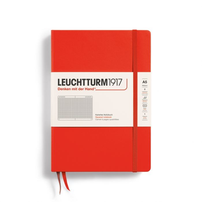 L NOTEBOOK HC A5 MED SQUARED LOBSTER 251p