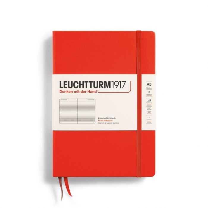 L NOTEBOOK HC A5 MED RULED LOBSTER 251p