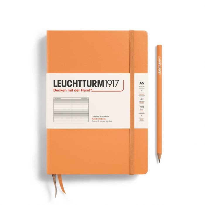 L NOTEBOOK HC A5 MED RULED APRICOT 251p