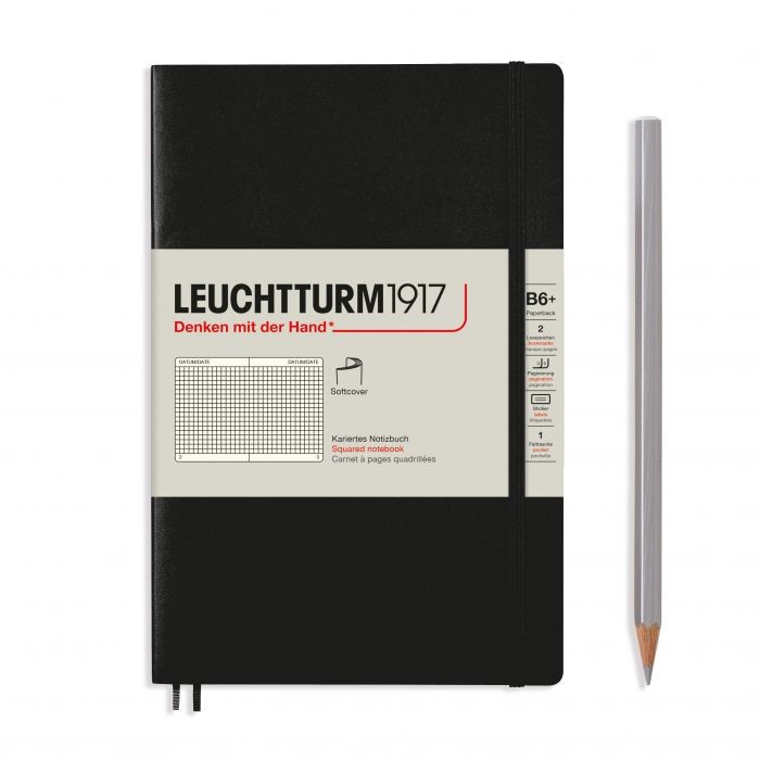 L NOTEBOOK SC B6+ PAPERBACK SQUARED BLACK 123p