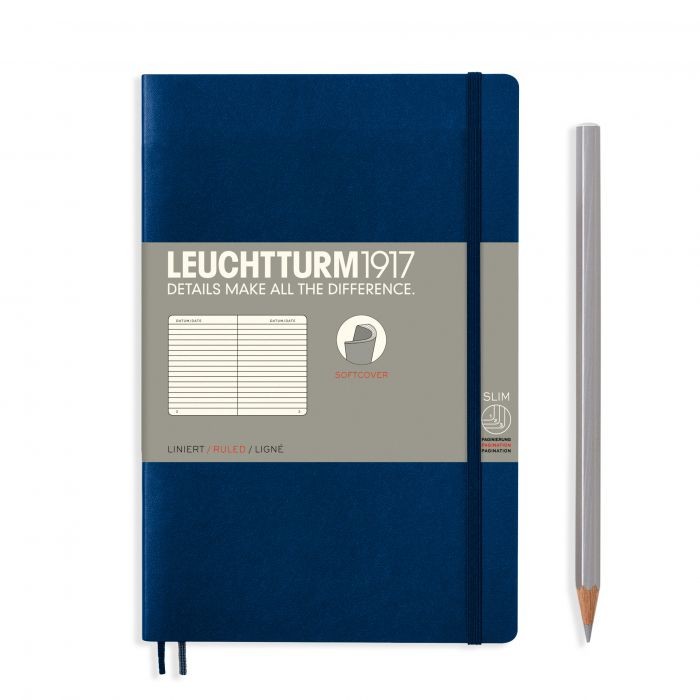 L NOTEBOOK SC B6+ PAPERBACK RULED NAVY 123p