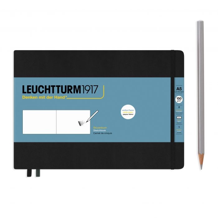 L EDITION SKETCHBOOKS A5 MED LANDSCAPE PLAIN BLACK 112p