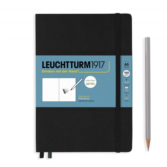 L EDITION SKETCHBOOKS A5 MED PLAIN BLACK 112p