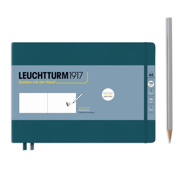 L EDITION SKETCHBOOKS A5 MED LANDSCAPE PLAIN PACIFIC GREEN 112p