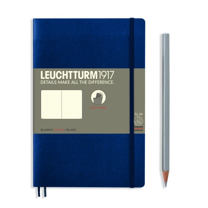 L NOTEBOOK SC B6+ PAPERBACK PLAIN NAVY 123p