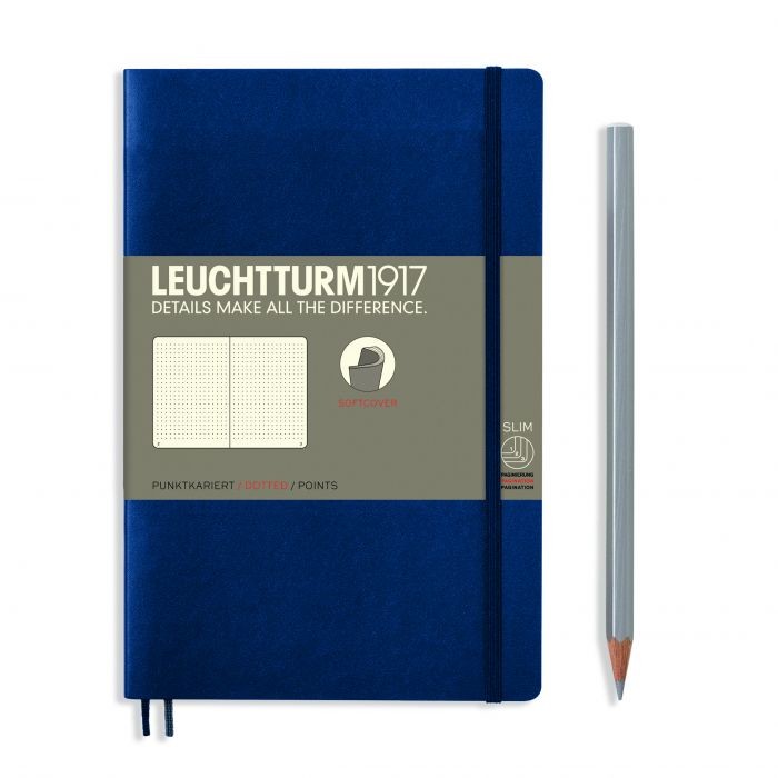 L NOTEBOOK SC B6+ PAPERBACK DOTTED NAVY 123p
