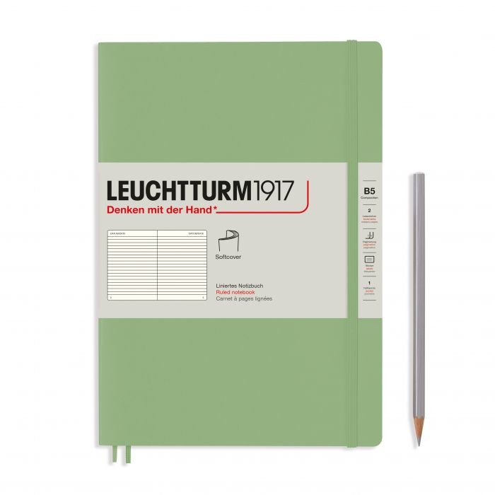 L NOTEBOOK SC B5 COMPO RULED SAGE 123p