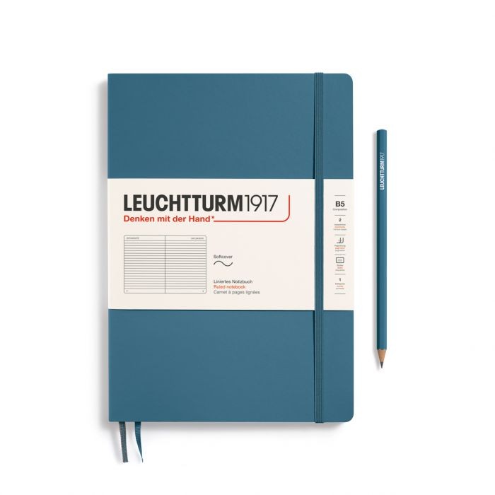 L NOTEBOOK SC B5 COMPO RULED STONE BLUE 123p