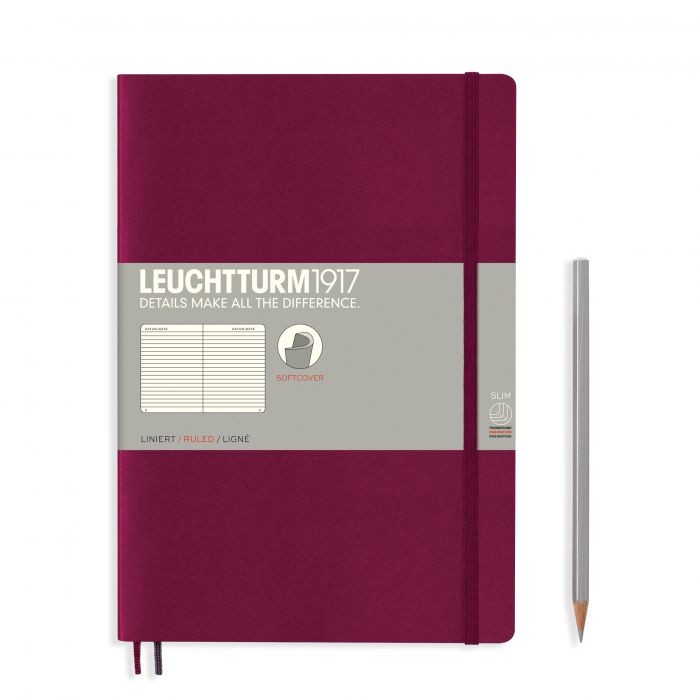L NOTEBOOK SC B5 COMPO RULED PORT RED 123p