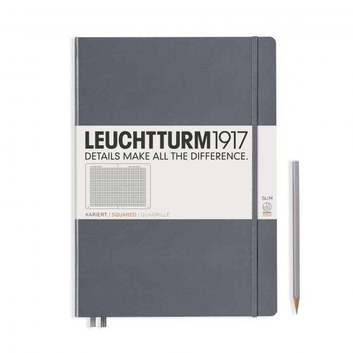 L NOTEBOOK HC A4+SL SQUARED ANTHRACITE 123p