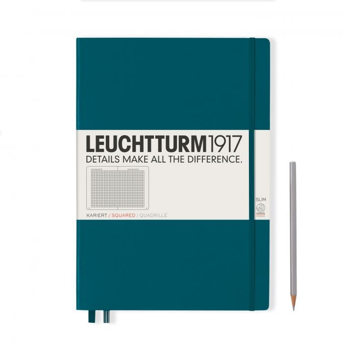 L NOTEBOOK HC A4+SL SQUARED PACIFIC GREEN 123p