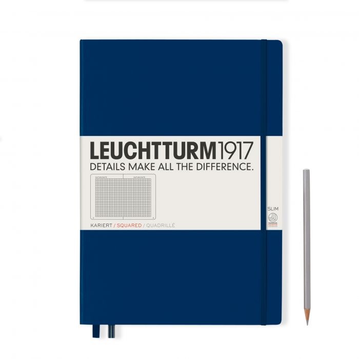L NOTEBOOK HC A4+SL SQUARED NAVY 123p