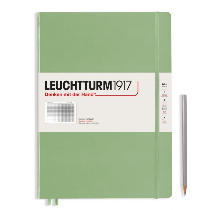 L NOTEBOOK HC A4+SL SQUARED SAGE 123p