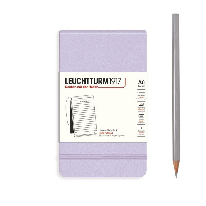 L NOTEPAD HC A6 POCKET RULED LILAC 184p