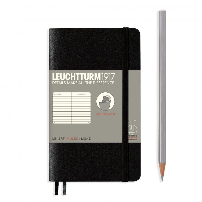 L NOTEBOOK SC A6 POCKET RULED BLACK 123p