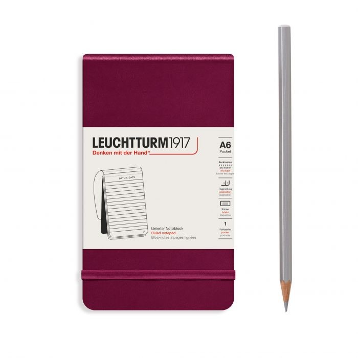 L NOTEPAD HC A6 POCKET RULED PORT RED 184p