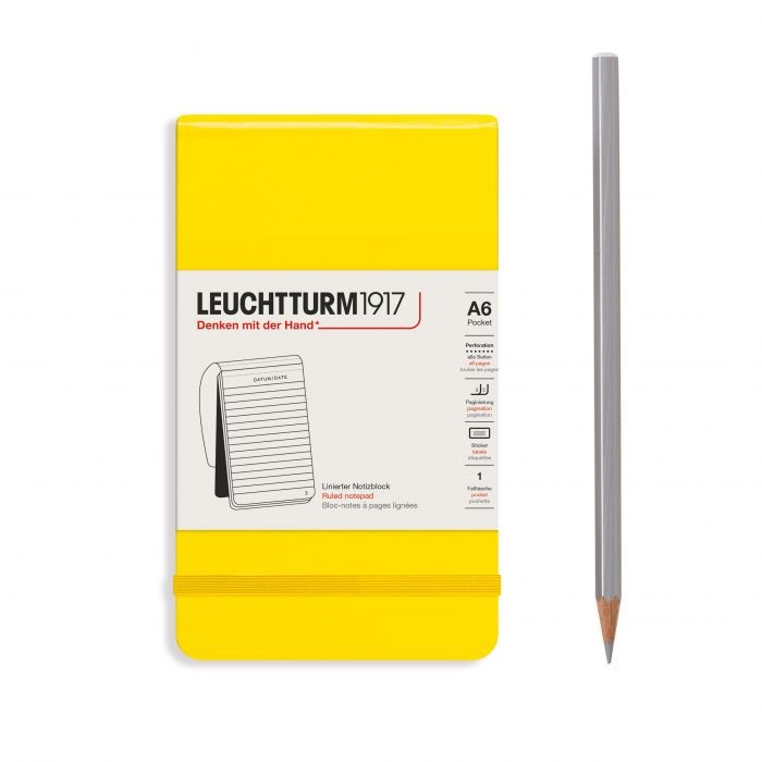 L NOTEPAD HC A6 POCKET RULED LEMON 184p