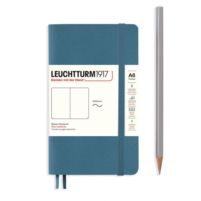 L NOTEBOOK SC A6 POCKET PLAIN STONE BLUE 123p