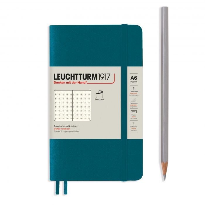 L NOTEBOOK SC A6 POCKET DOTTED PACIFIC GREEN 123p