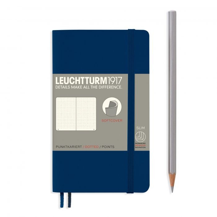 L NOTEBOOK SC A6 POCKET DOTTED NAVY 123p