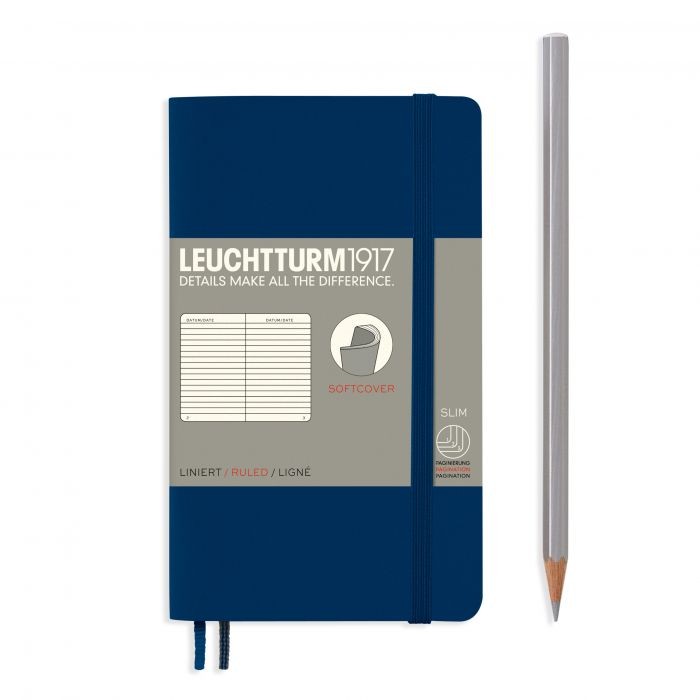 L NOTEBOOK SC A6 POCKET RULED NAVY 123p