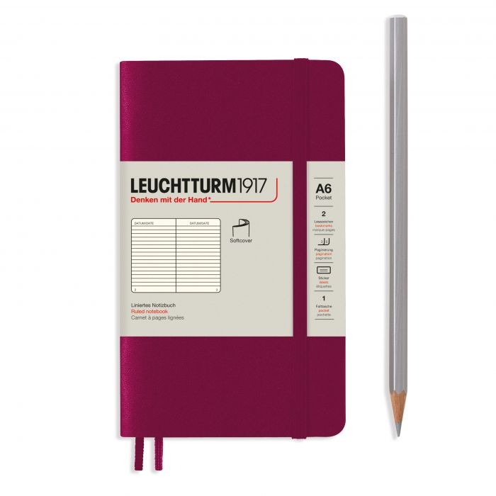 L NOTEBOOK SC A6 POCKET RULED PORT RED 123p
